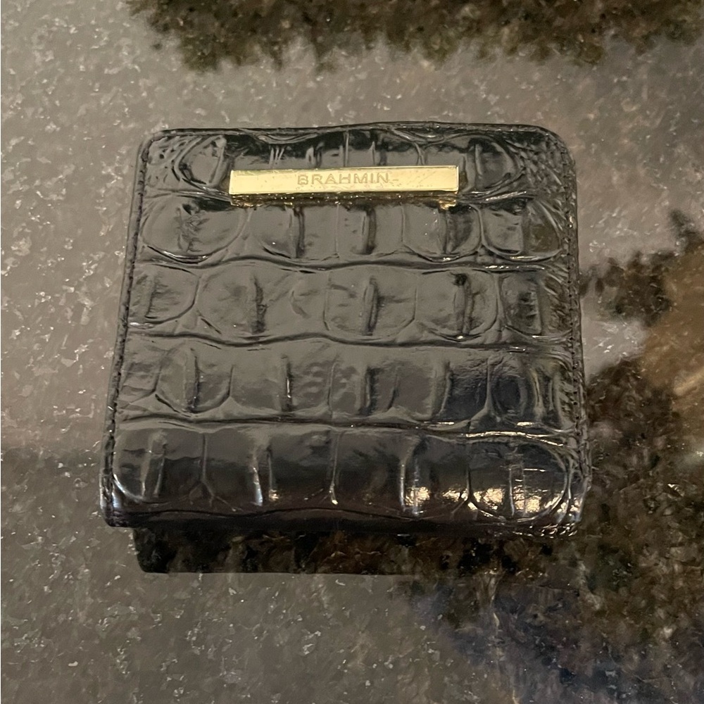 Brahmin Black Croc-Embossed Wallet